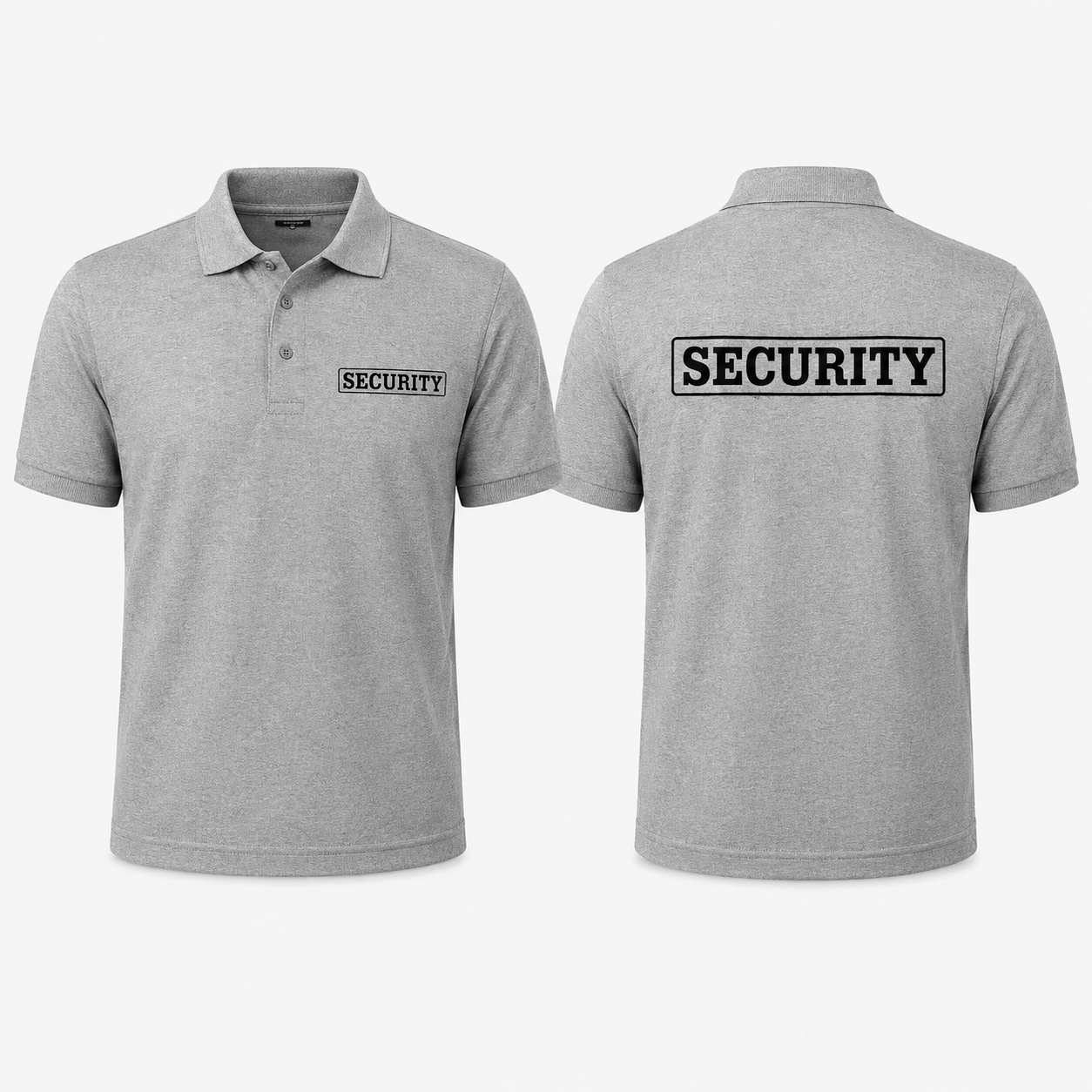 Security Polo Shirt with Front & Back Print – Professional Guard Uniform