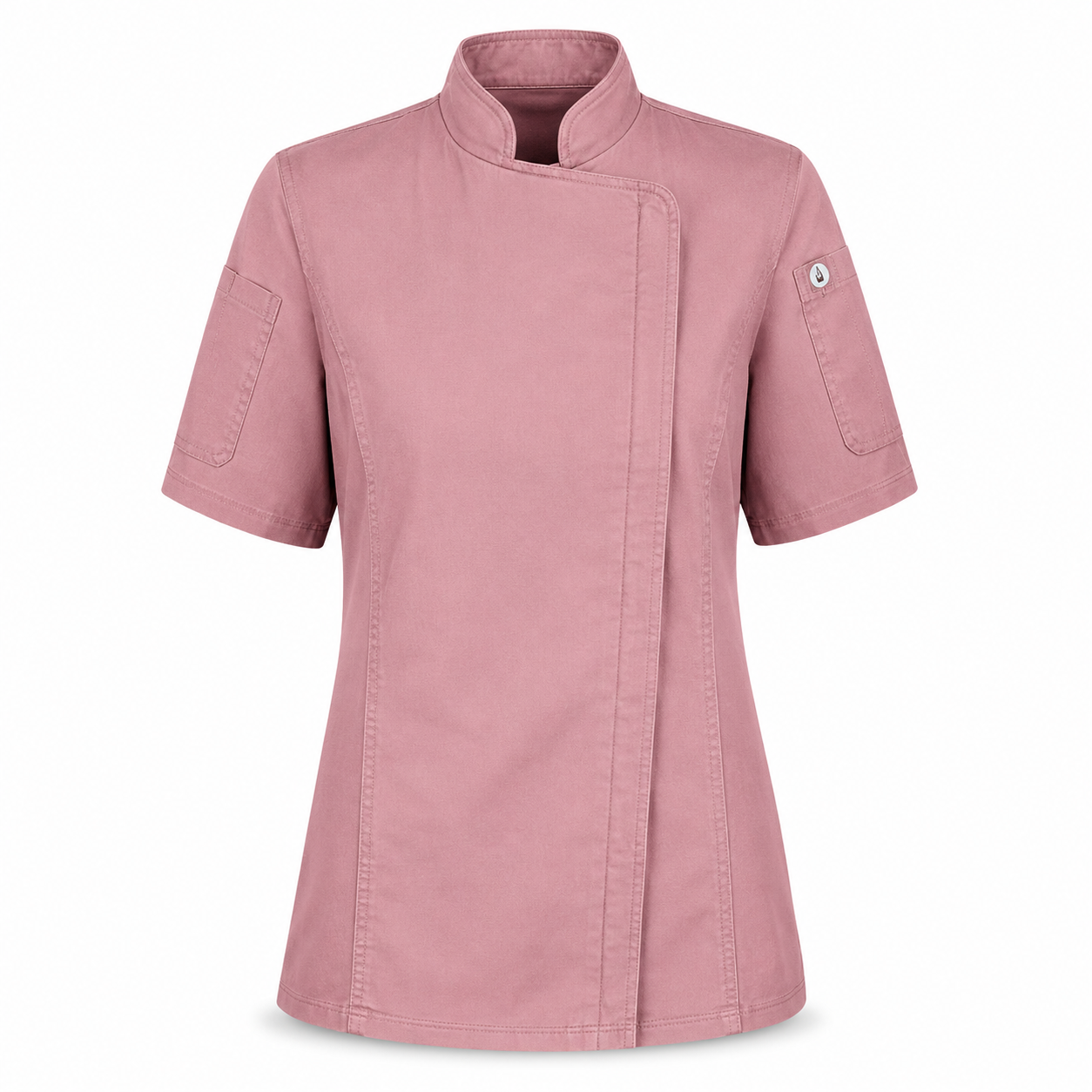 Women’s Short Sleeve Chef Jacket – Logo Service Uniform Jacket
