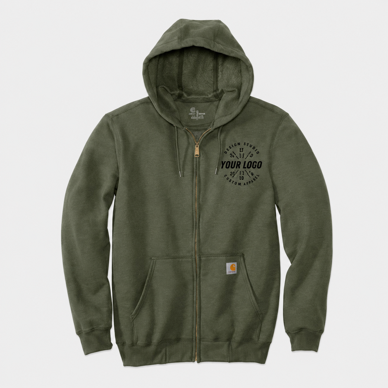 Personalized Carhartt Hoodie – Custom Logo Full-Zip Sweatshirt for Teams & Crews