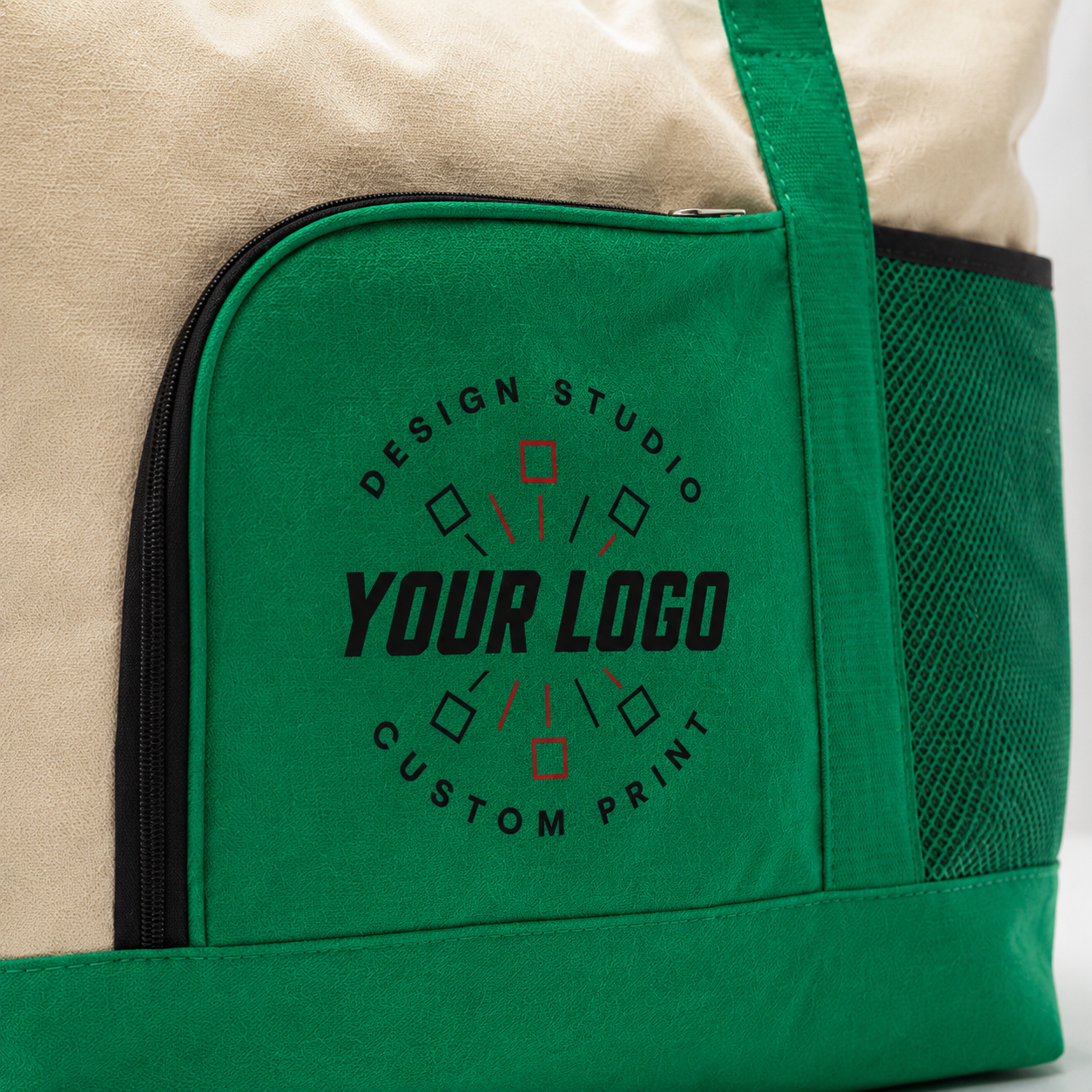 Multi-Pocket Zipper Tote Bag with Logo – Promotional Travel & Event Bag