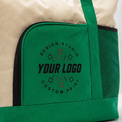 Multi-Pocket Zipper Tote Bag with Logo – Promotional Travel & Event Bag