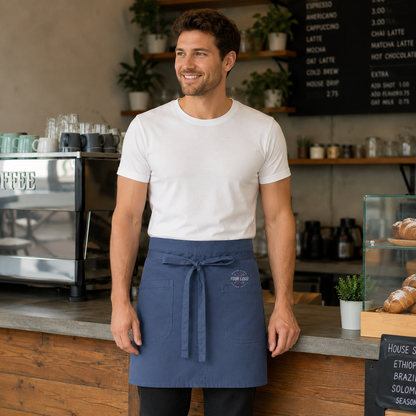 Brio Half Bistro Apron – Lightweight Logo Waist Apron for Restaurants
