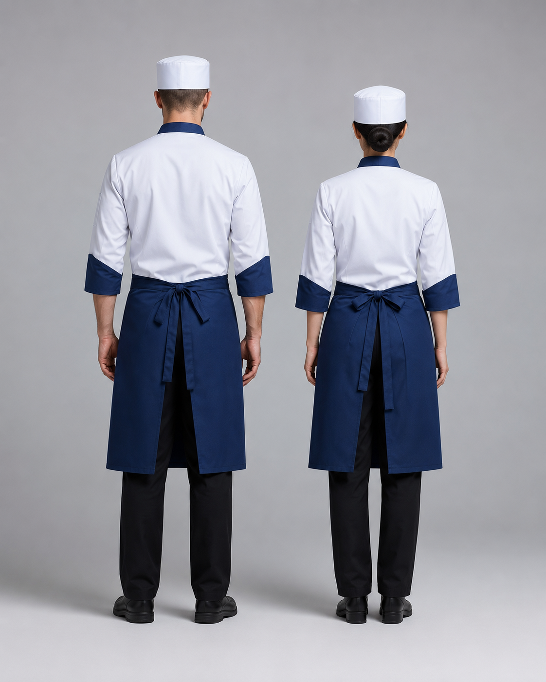 3-Piece Chef Uniform Set – Embroidered Jacket, Apron & Hat for Restaurant Staff
