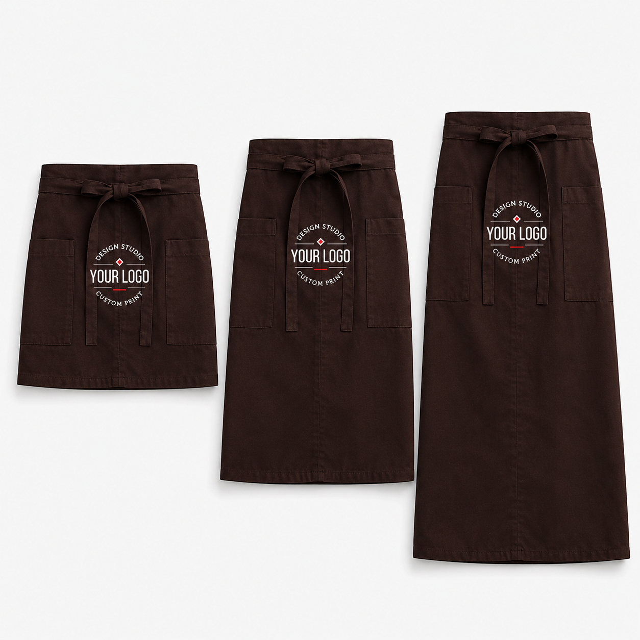 Logo Waist Apron – Professional 3-Length Apron for Restaurants, Cafes & Salons
