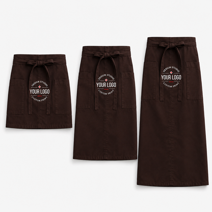 Logo Waist Apron – Professional 3-Length Apron for Restaurants, Cafes & Salons