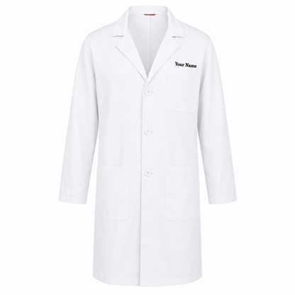 Personalized Doctor Lab Coat – White Medical Coat with Name Embroidery