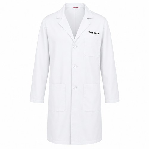 Personalized Doctor Lab Coat – White Medical Coat with Name Embroidery