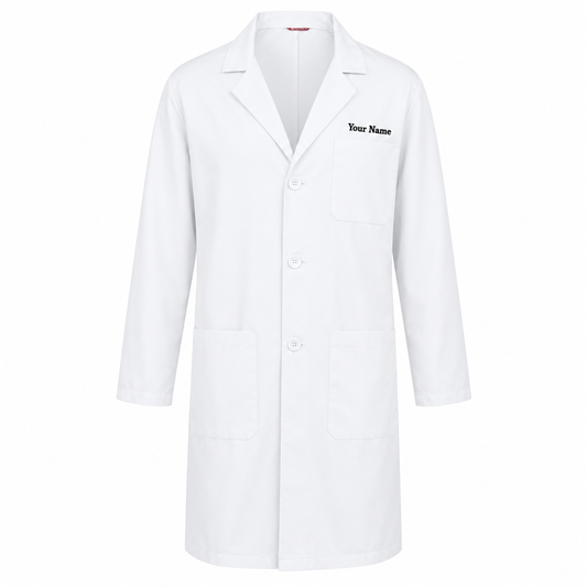 Personalized Doctor Lab Coat – White Medical Coat with Name Embroidery