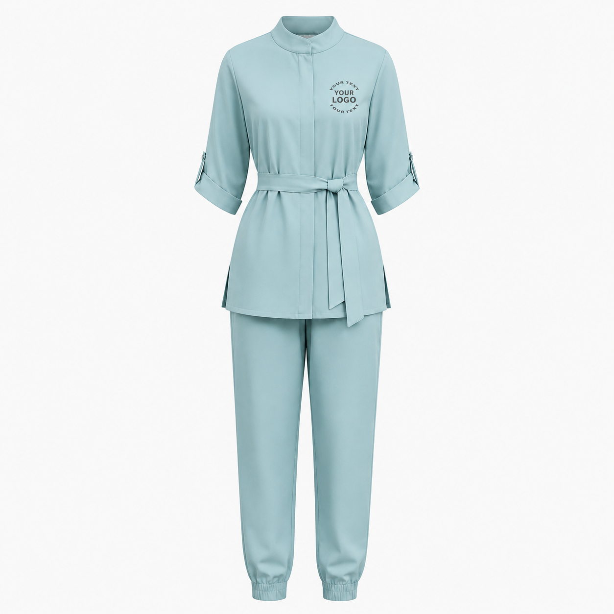 Women’s Spa Uniform Set – Logo Beauty Staff Tunic & Pants