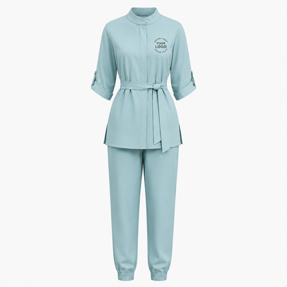 Women’s Spa Uniform Set – Logo Beauty Staff Tunic & Pants