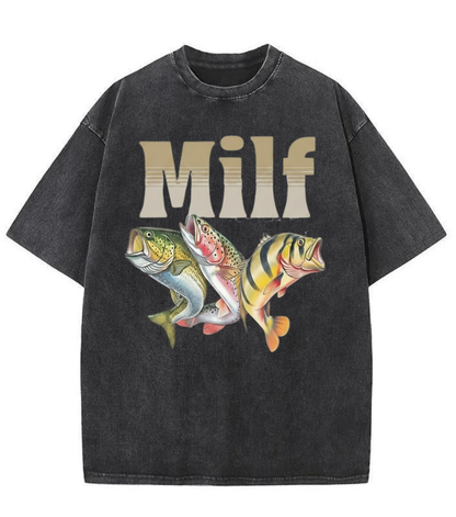 Washed Fishing Graphic Streetwear Tee