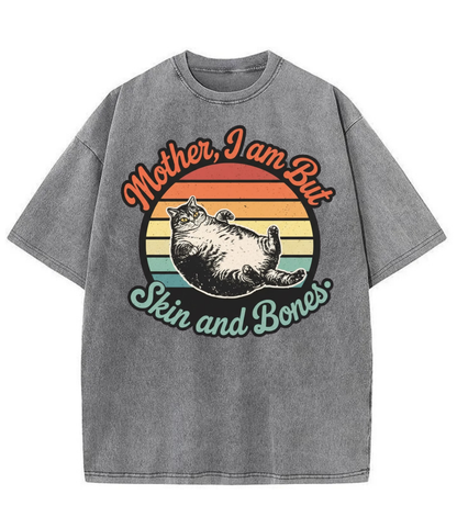 Washed Skin and Bones Cat Graphic Tee
