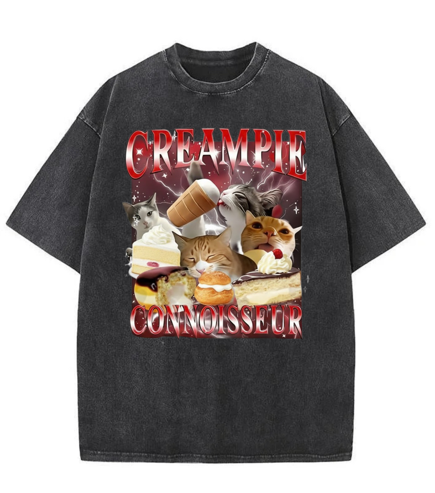 Washed Cream Pie Cat Graphic Tee