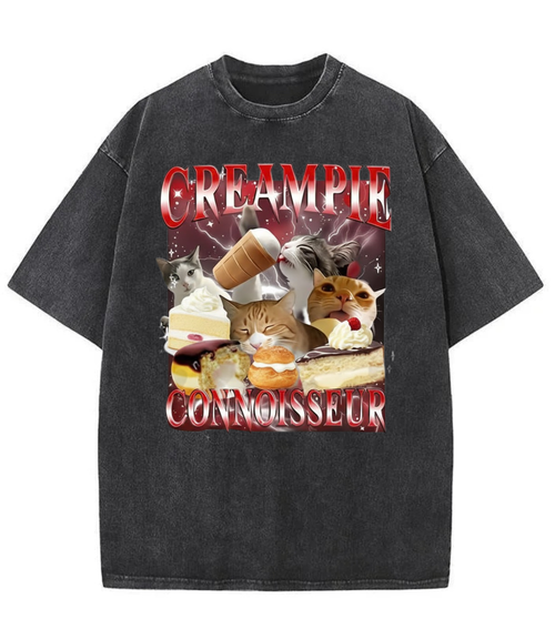 Washed Cream Pie Cat Graphic Tee