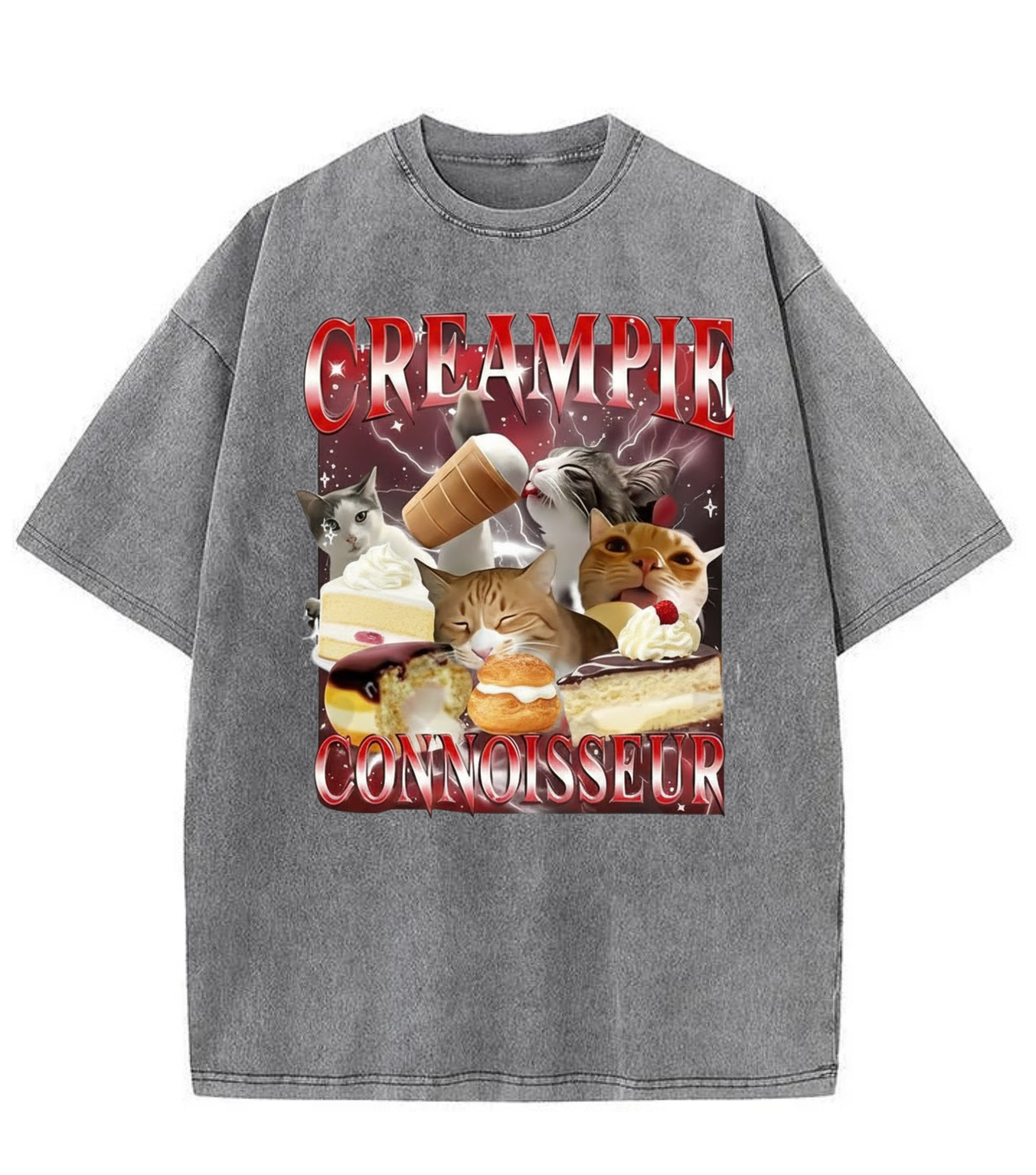 Washed Cream Pie Cat Graphic Tee