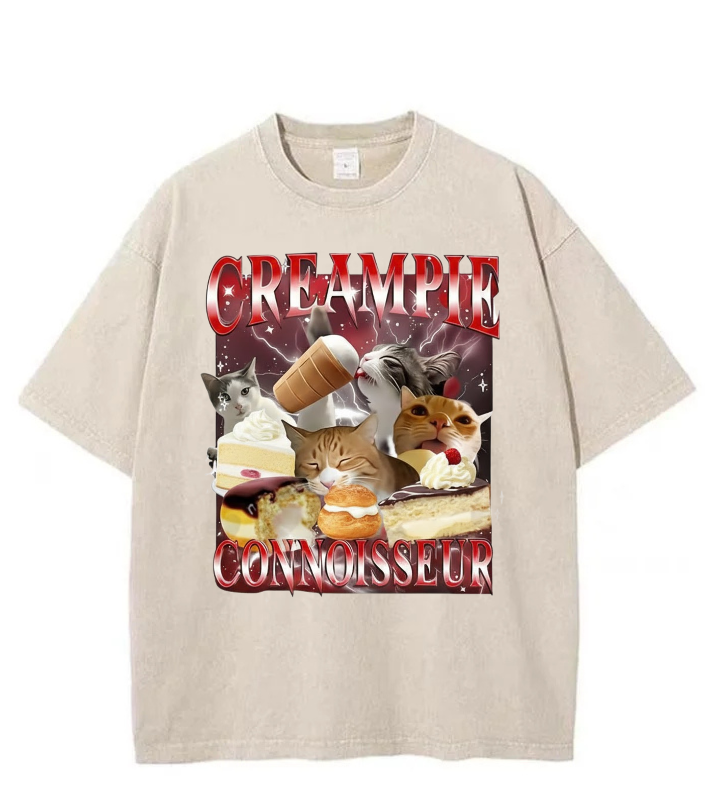 Washed Cream Pie Cat Graphic Tee