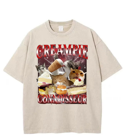 Washed Cream Pie Cat Graphic Tee