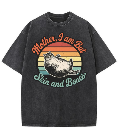 Washed Skin and Bones Cat Graphic Tee