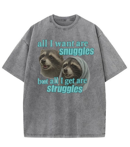 Washed Raccoon Snuggles Graphic Tee