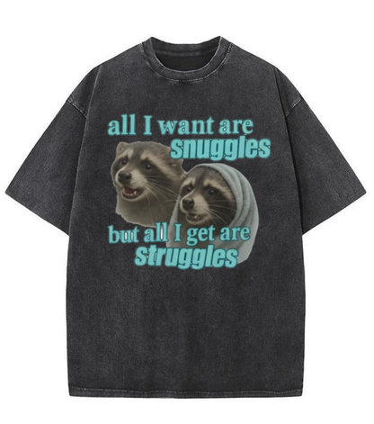 Washed Raccoon Snuggles Graphic Tee