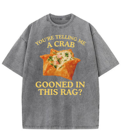 Washed Crab Rangoon Pun Streetwear Tee