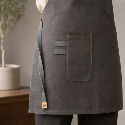 Canvas Leather Apron with Logo – Handmade Work Apron for Chefs & Makers