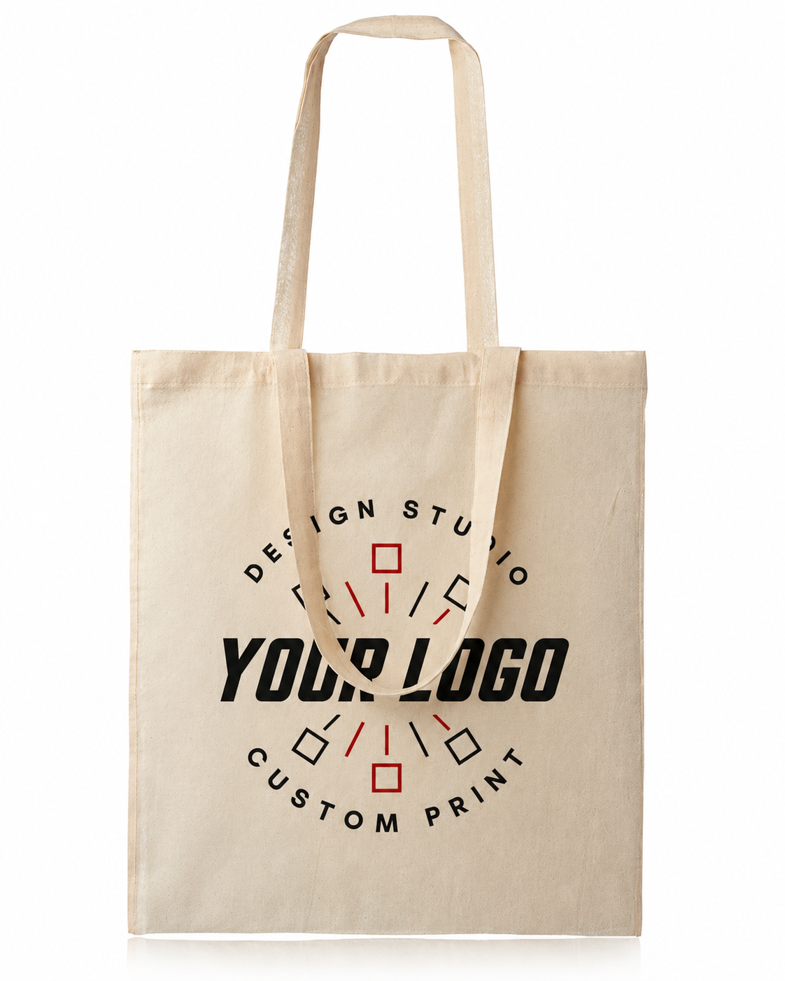Natural Cotton Tote Bag with Logo – Eco-Friendly Reusable Shopping Bag