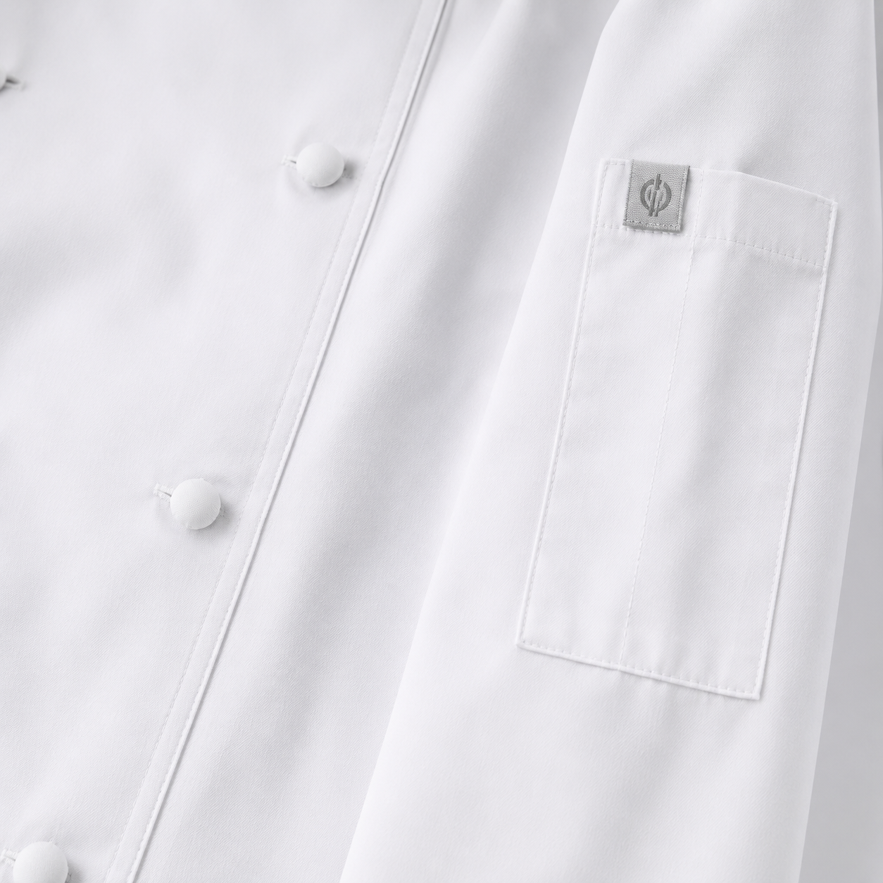 Unisex Long Sleeve Chef Coat – White Professional Kitchen Uniform with Logo