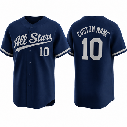 Personalized Baseball Jersey, Custom Name and Number Shirt, All Stars Team Jersey, Game Day Button Up Shirt, Sports Fan Jersey, Team Uniform