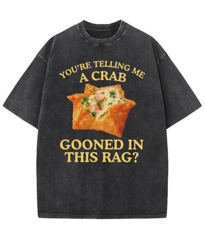 Washed Crab Rangoon Pun Streetwear Tee