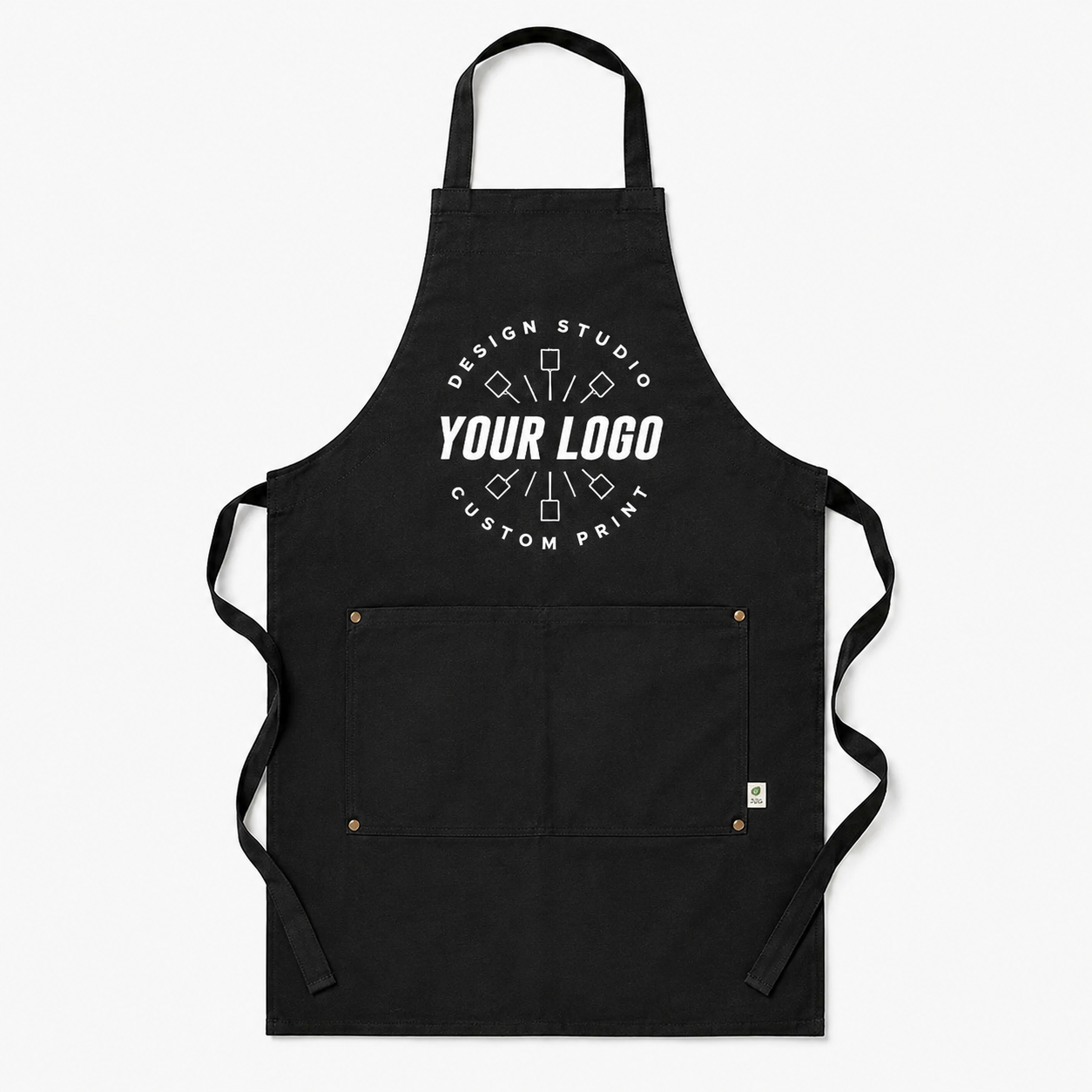 Sustainable Chef Apron – Recycled Material Logo Apron with Front Pocket