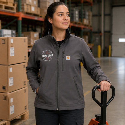 Custom Carhartt Soft Shell Jacket with Logo – Personalized Workwear Jacket for Crews