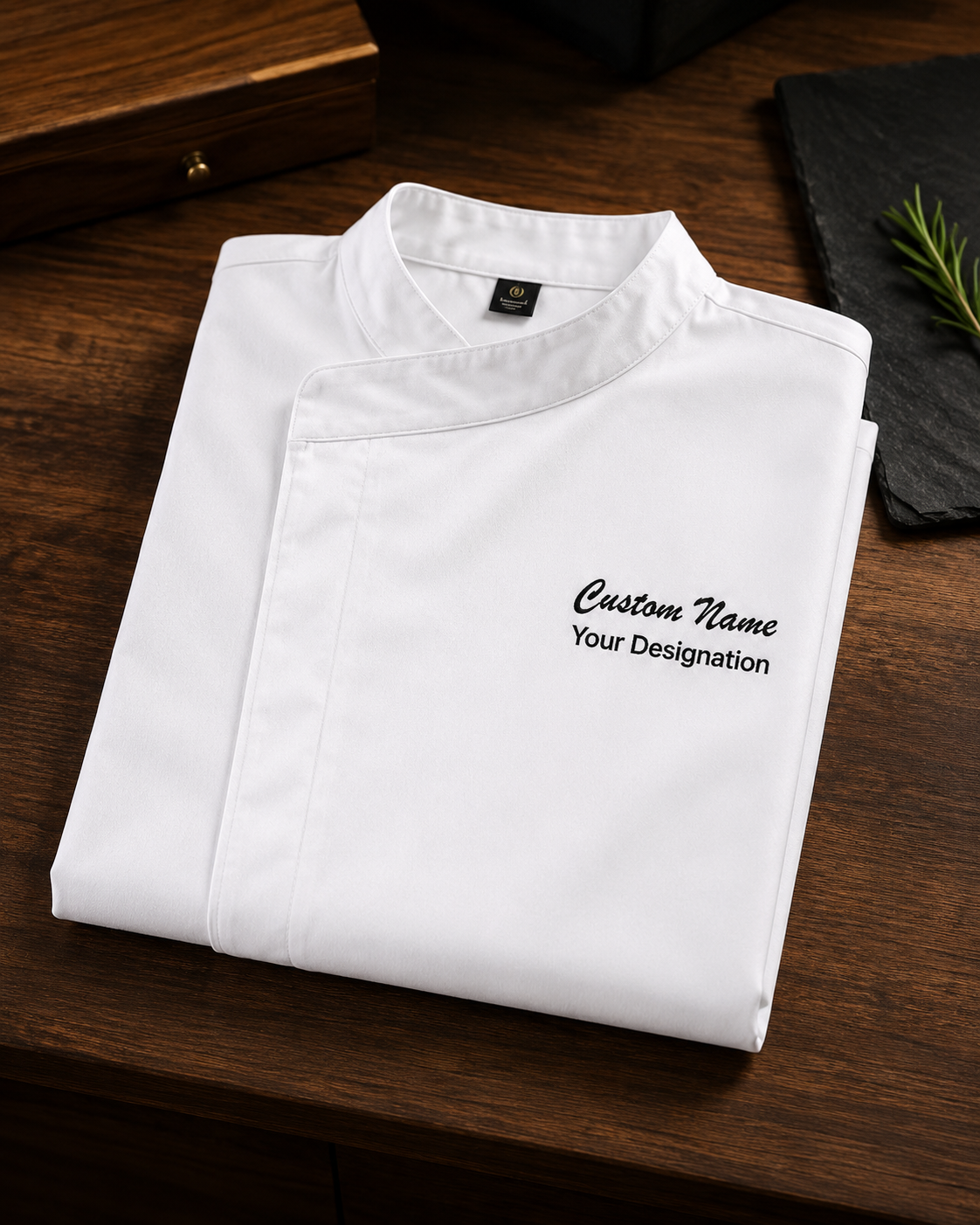 Custom Restaurant Chef Jacket – Embroidered Executive Chef Coat with Logo