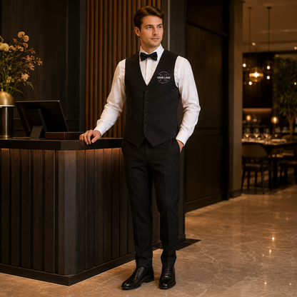 Waiter Uniform Set with Logo – Formal Restaurant Service Outfit