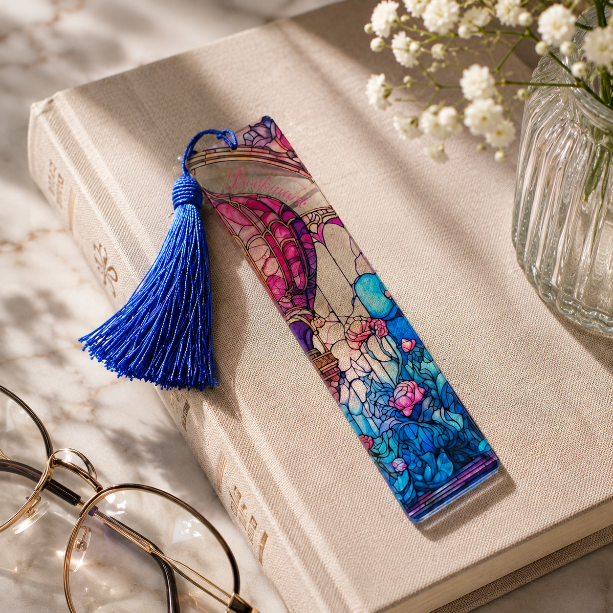 Acrylic Suncatcher Bookmark with Tassel