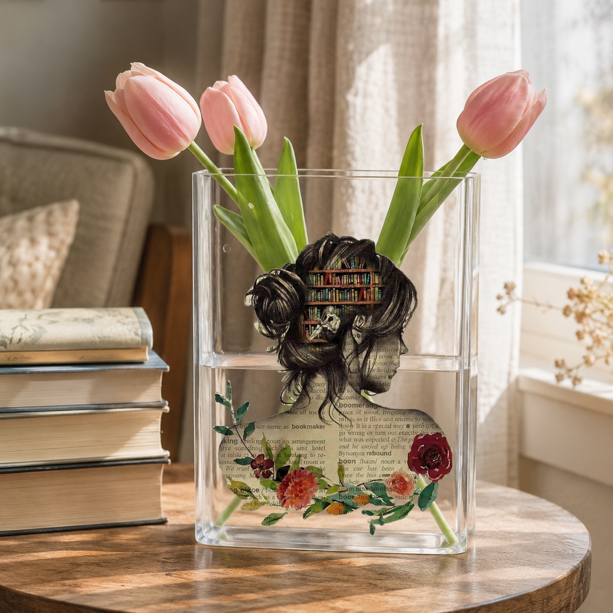 Custom Book Acrylic Vase