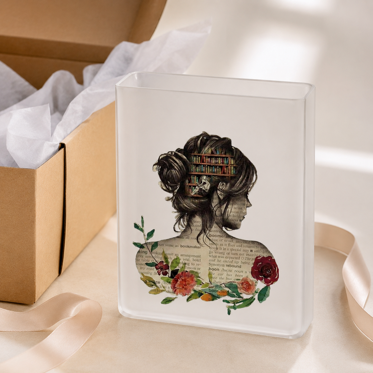 Custom Book Acrylic Vase