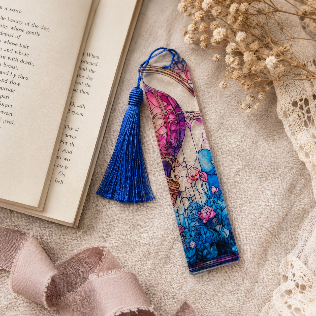 Acrylic Suncatcher Bookmark with Tassel