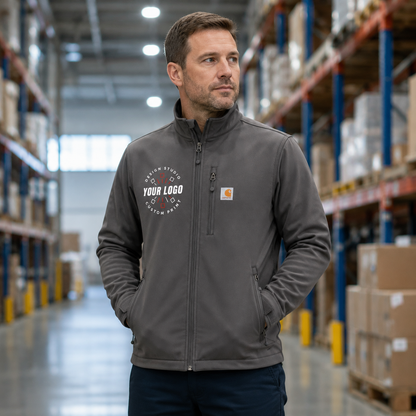 Custom Carhartt Soft Shell Jacket with Logo – Personalized Workwear Jacket for Crews