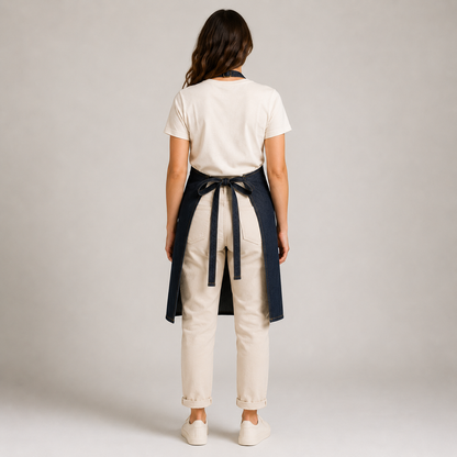 Logo Denim Bib Apron – Unisex Work Apron with Pockets