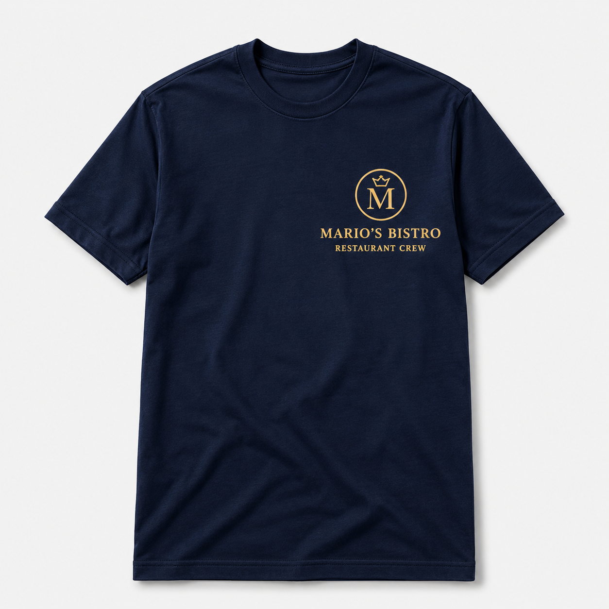 Restaurant Staff T-Shirt – Front & Back Logo Uniform Shirt for Cafe & Bar Crew