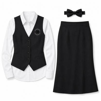 Women’s Waitress Uniform Set with Logo – Formal Restaurant Service Outfit