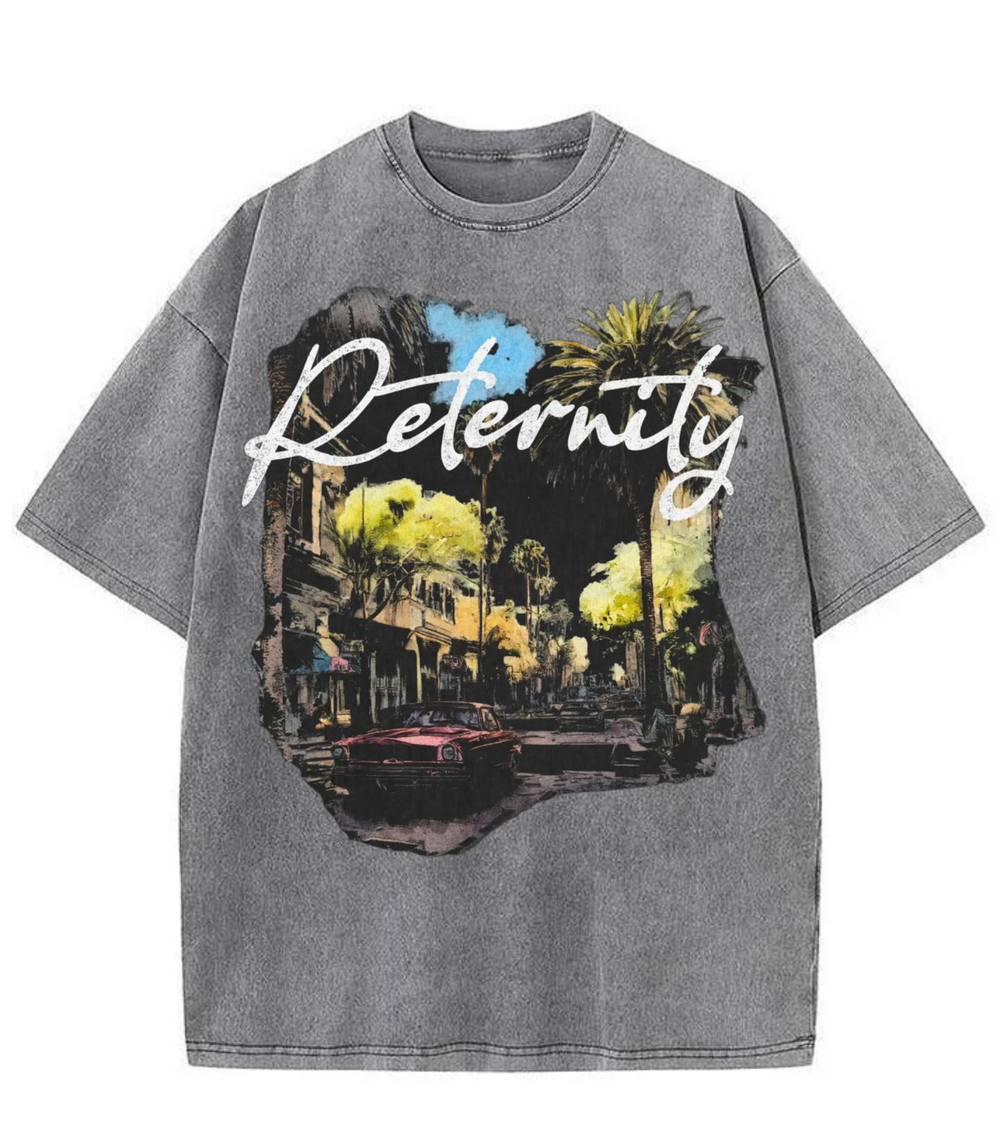 Washed Determinity Graphic Streetwear Tee