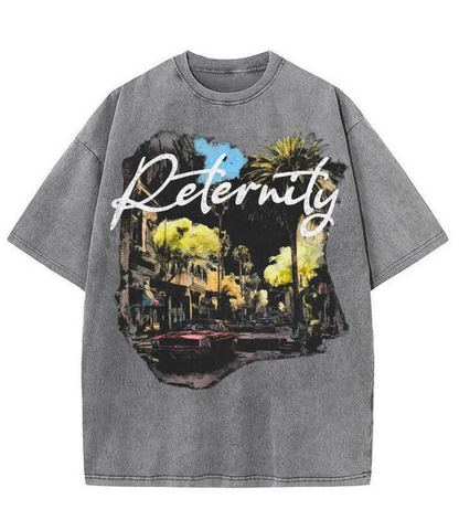 Washed Determinity Graphic Streetwear Tee