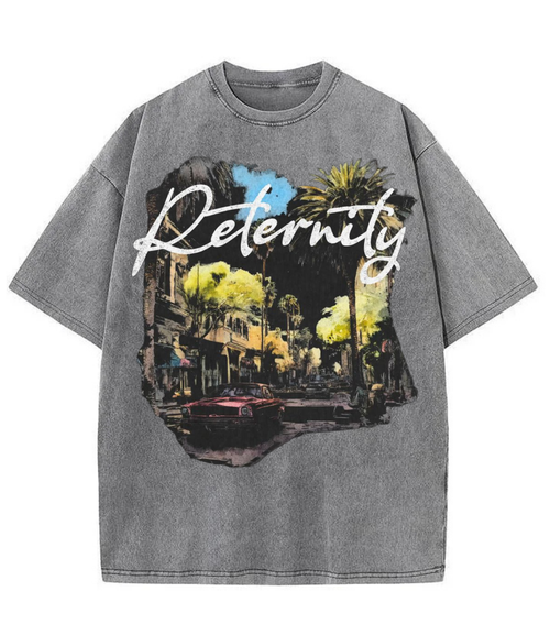 Washed Determinity Graphic Streetwear Tee