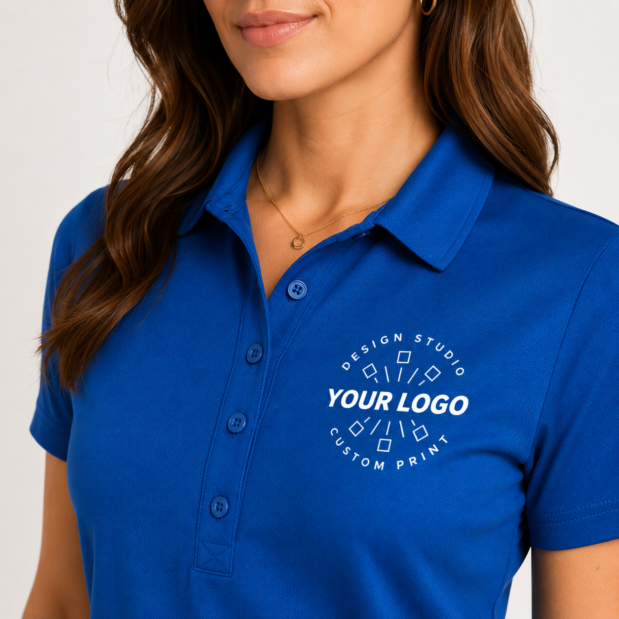 Women’s Performance Polo with Logo – UV Protection Sport Uniform Shirt