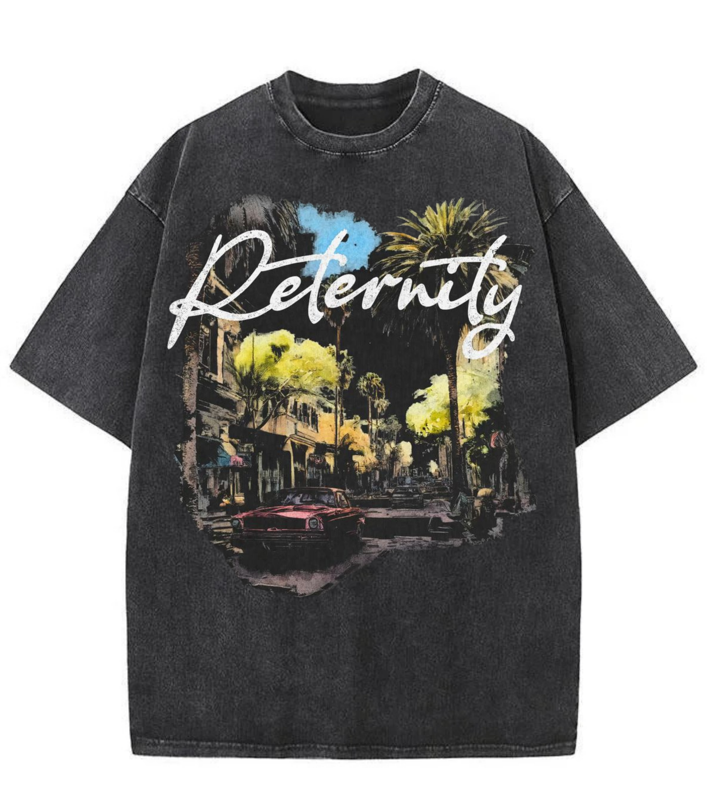 Washed Determinity Graphic Streetwear Tee