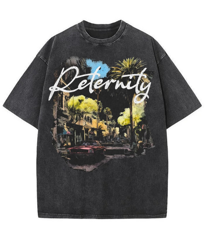 Washed Determinity Graphic Streetwear Tee