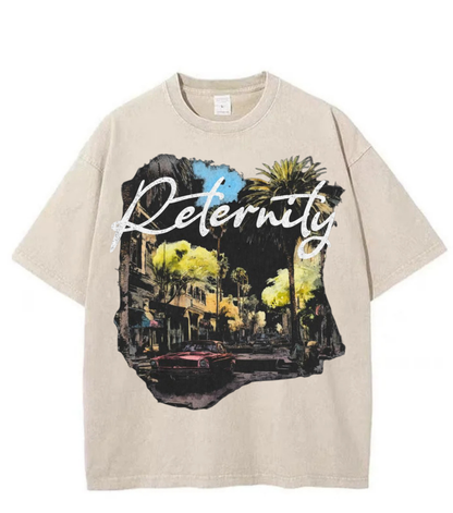 Washed Determinity Graphic Streetwear Tee