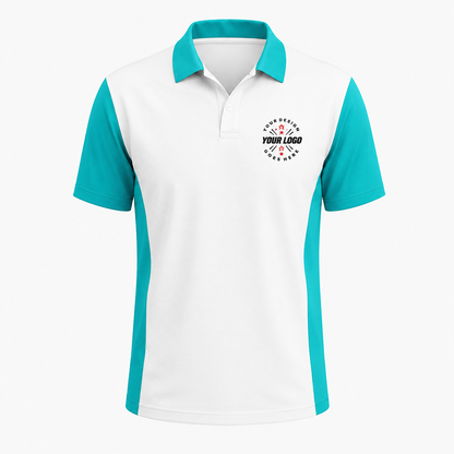 Cleaning Polo Shirt with Logo – White & Lime Green Housekeeping Uniform
